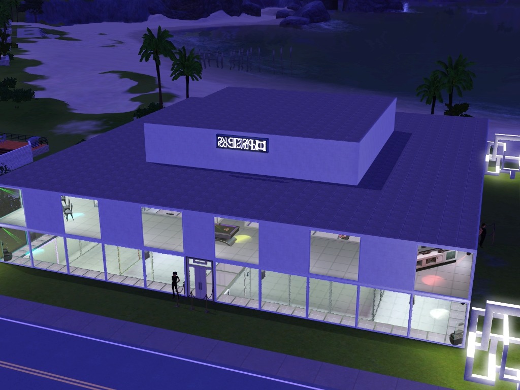 I built a futuristic rainbow rave club! it has see-through glass floors and swimming