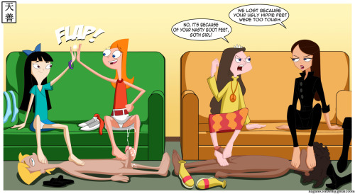Mom! Phineas and Ferb had a Footjob with the Fireside Girls.