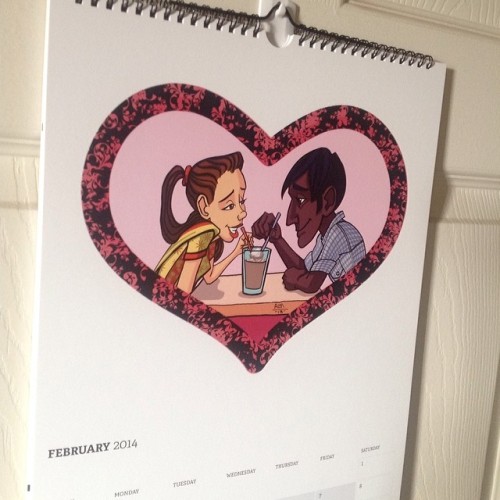 February and Valentine&rsquo;s day is coming up. A page from my calendar. #amata415 #instaart #insta