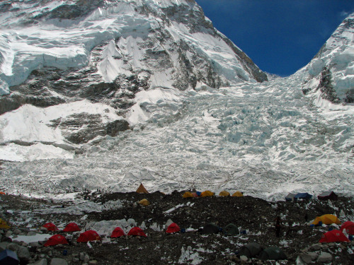 Deadliest day ever on EverestThis photo shows a location just above base camp on the slopes of Mount