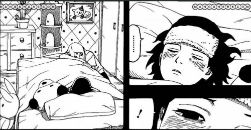 kimonomoon:  Sasuke in Protective Father mode demanding in anger where his is daughter went ^^ and then goes into Protective husband mode when Orochimaru insults his wife by basically putting it like his wife is weak. I loved Sasuke’s response back