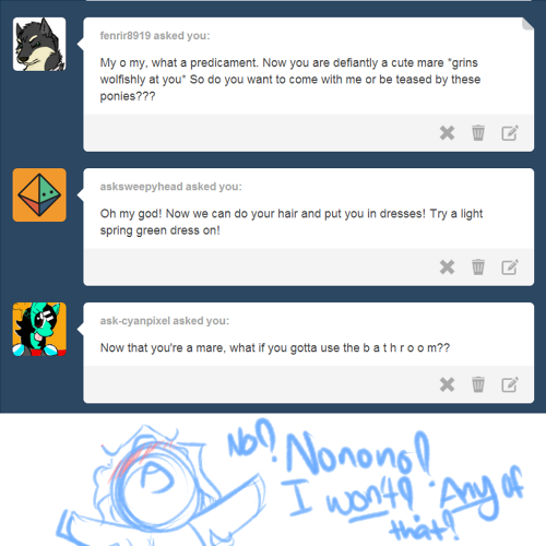 questions-for-peachy:  …..You know what? No. No I’m going to ride this out. I’m going to save this. Just in case something worse happens to me… 2/5 Fem!Peachy Magic Anon  x3