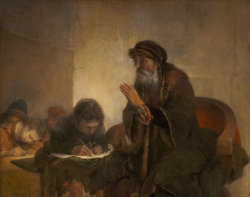 Homer Dictating to Scribes. Aert de Gelder (Dutch, 1645-1727). Oil on canvas. Museum of Fine Arts - 