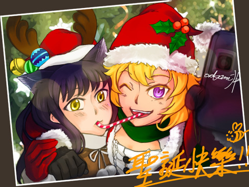 ookaminoki:  ookaminoki: [I don’t believe in Santa, but I believe in you.] it seems Yang has uploaded the photo on facebook XD In sum, thanks to all of you for loving my arts ! with these adorable characters , wishing you all the best !  It comes again!