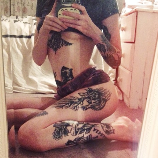 megan-foster:  Coverage progression. The top of my arm gets some needle loving next