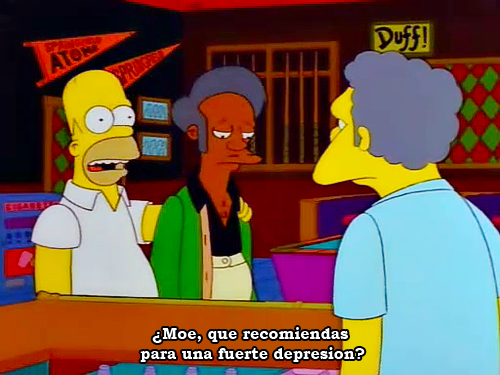 quiero-chocolate-dame-chocolate:  simpsons-latino:  mas Simpsons aqui  Vamos Moe te haré caso :3 