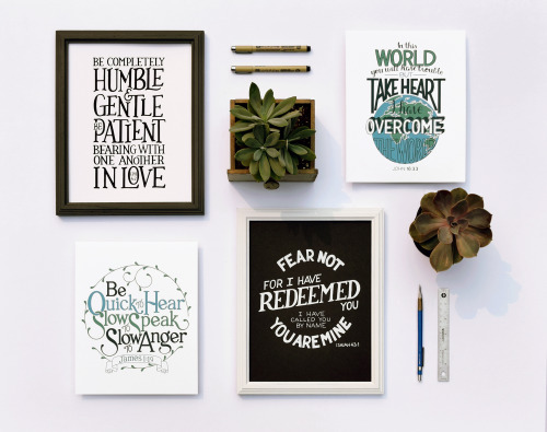JAMES 1:19 &amp; JOHN 16:33 Prints are AVAILABLE NOW!only at redlettering.com