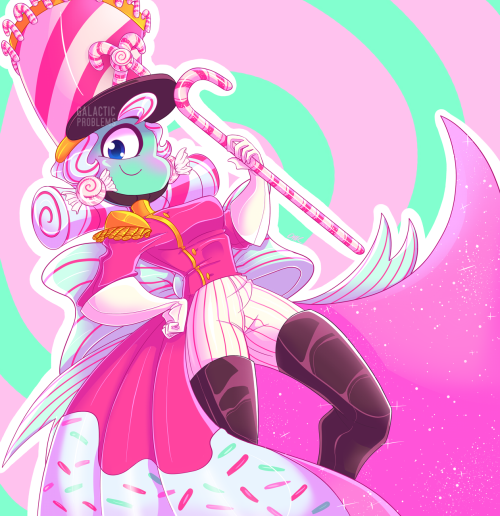 Candy Cane Nutcracker, but make it from space and also my OC Phoebe! The Nutcracker and Candyland ar