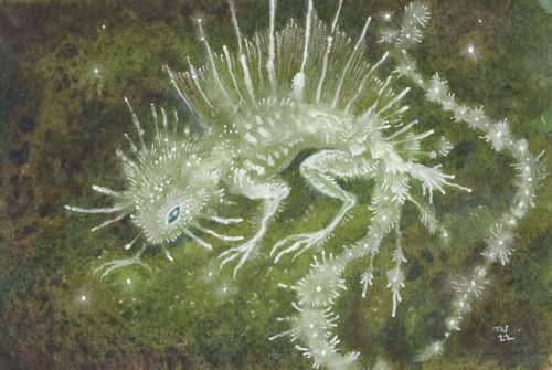 thedancingemu: Mold Sprite ACEOswatercolor / multimedia, 2.5″x3.5″