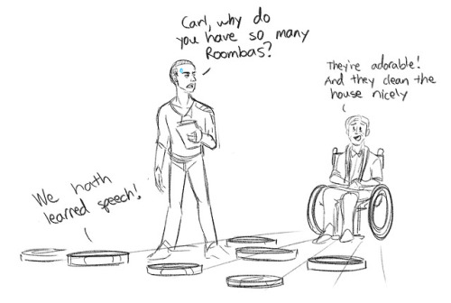 sketchupnfries:Some more DBH and the Roomba Roombalution sketches.  These have been fun to draw, and