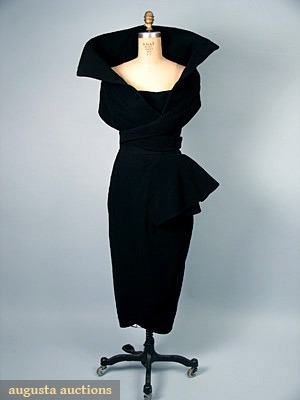 Melton For Shape: Christian Dior Cocktail Dress 1948Because this is black, you can’t see all the str