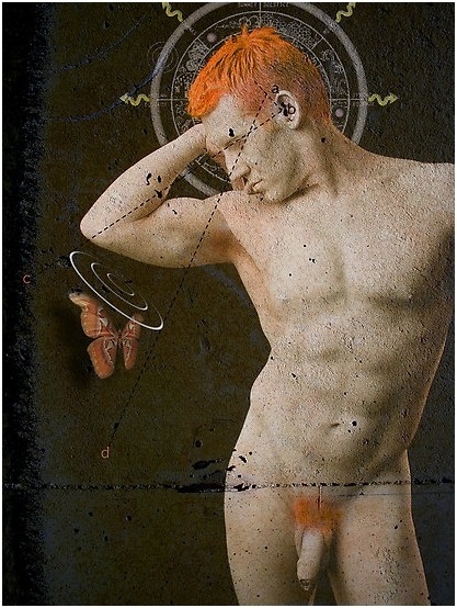 erosisaman:  manwearingcamisole:  Male Nude by Jim Ferringer(?) …A survivor from older empires; reenergized by the night, from within a new moon cycle…   #EROSisaMAN