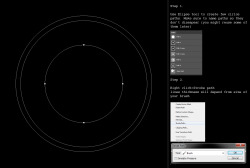 osi8m:  how to spell circles like here:  or here:  for photoshop, thought as long as your program allow to make elipses, or other shapes and use layers, it should work too :P 