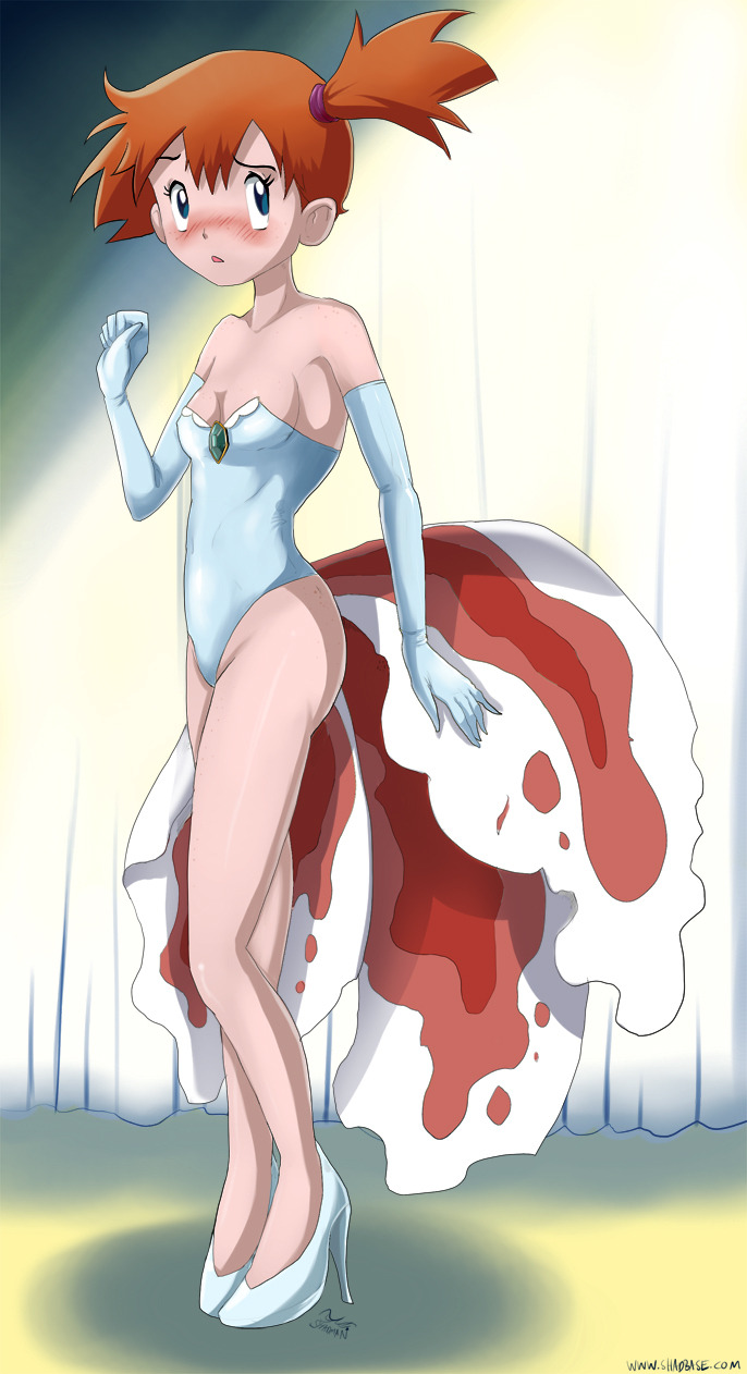 shadbase:  Pinup from 2012, Misty wearing that silly goldeen outfit she wore briefly