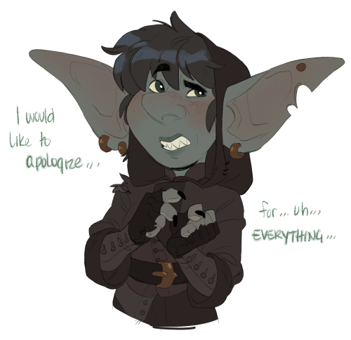 Finally did a doodle of my newest d&amp;d kid! Razaari ‘Razz’ the goblin rogueAfter almost dying, ge