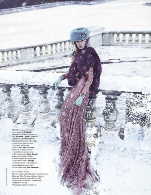 Madeleine de la Motte by Thomas Whiteside for Tatler Russia, December 2011