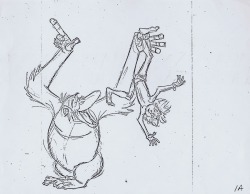 The-Disney-Elite:   Milt Kahl’s Pencil Animation Of King Louie And Mowgli From