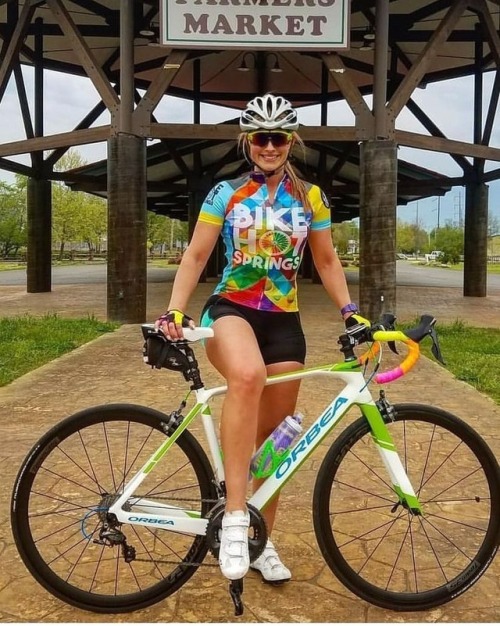 Colorful bike girl