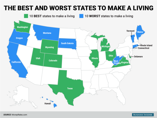 businessinsider: The best and worst states to make a living in 2015