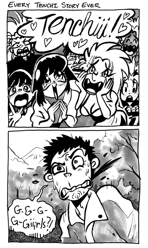 margalot:  Every Tenchi Story Ever. I just saved you the time of watching 4 series,