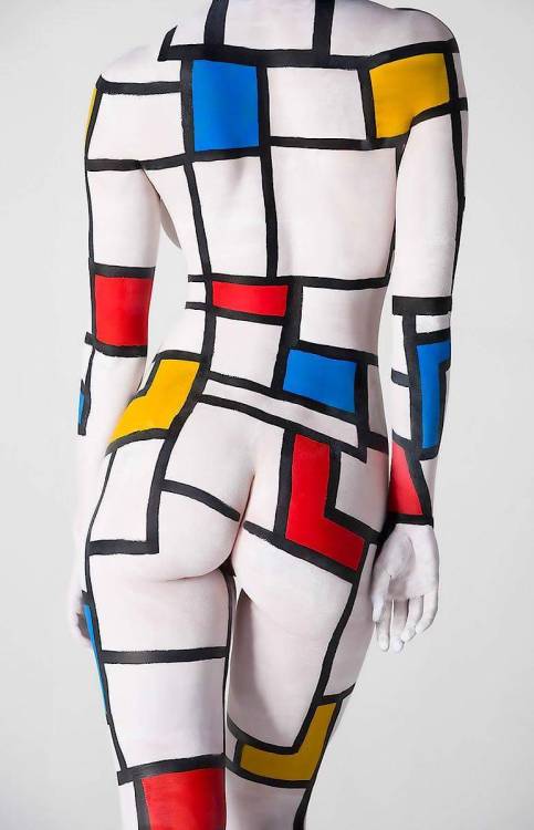 dadalux:Mondrian Body Painting by Matthew Dickstein