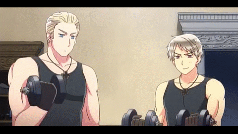 spamanos:xtremefangirling:Germany & Prussia working out.i cANT FUCK IN BRE A THE OK JUS TLOOK AT