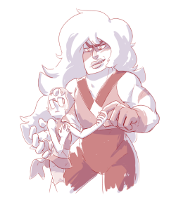 riansygh:  AU where Jasper finds out Pearl’s weakness is feeling validated and useful and uses that to seduce her away from the Gems. I’m only a LITTLE ashamed that I drew this. &gt;_&gt;;   &lt;_&lt;;   U_U; 