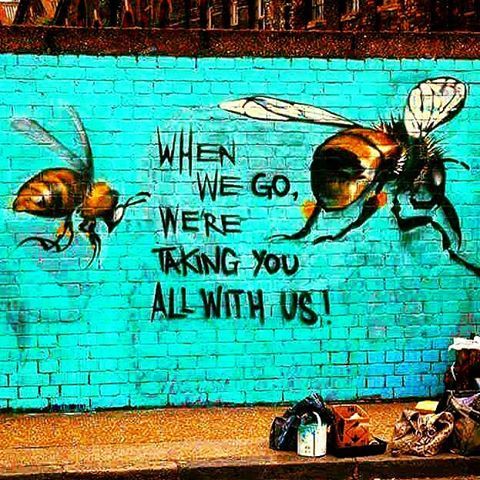 tarnishedsoul:  Where is the lie?  One of my favourite pieces of street art    #message #savethebees #graffiti #eastlondon #whereimfrom #louismasai #streetart #savethebeesproject  (at East London) 