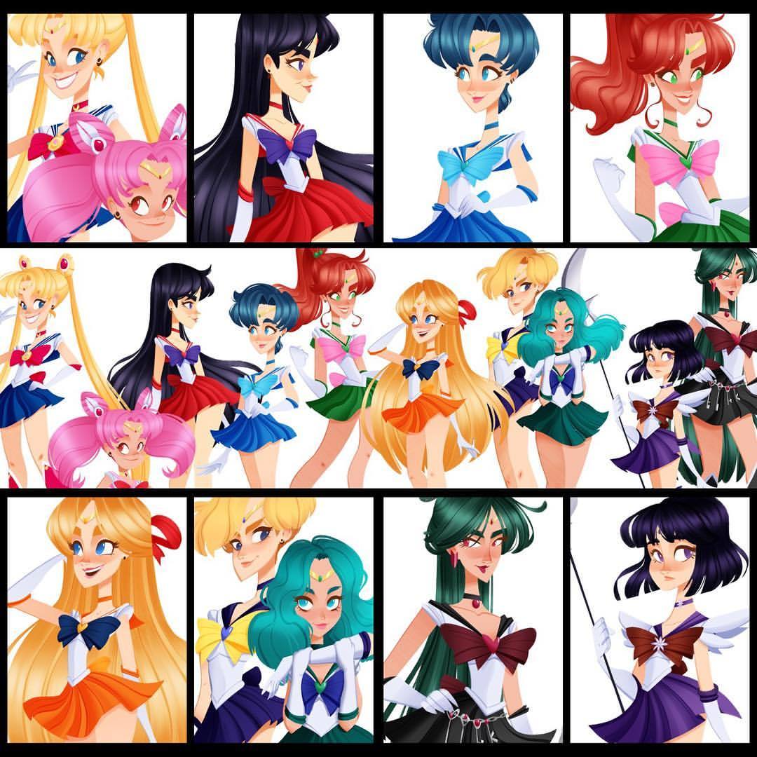 Here all the Sailor Scouts part of my 130 Ladies Project! (I am doing 6 more to have