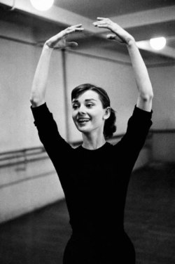 inlovewithaudreyhepburn: Audrey Hepburn dancing in rehearsal for Funny Face c.1956
