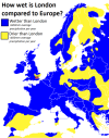 How wet is London vs. Europe?
[[MORE]]by bezzleford:
Sorry for post delete earlier, made a typo on the map
Data for London precipitation 601.7mm average precipitation per year taken from European Climate Assessment (taken specifically from...