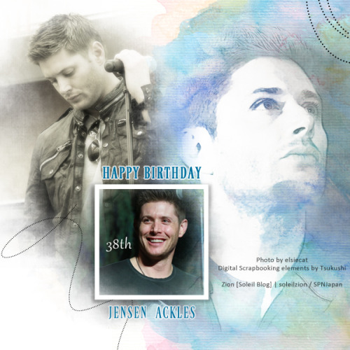 soleilzion:  Happy 38th Birthday, Jensen!!! *Resource* Photo by elsiecat DSB Element by Tsukushi Tex