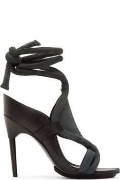 womenshoesdaily:3.1 Phillip Lim Black & Grey Marquise Sandals