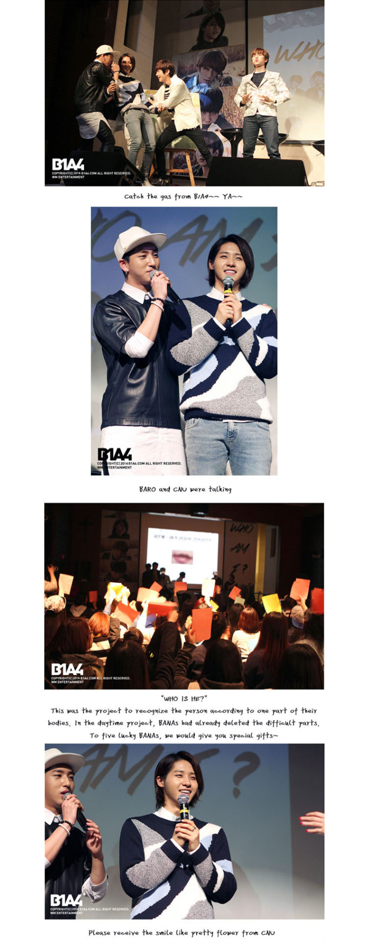 cnupark:  [TRANS_ENG Ver.] 140513 B1A4 STAFF DIARY UPDATE: “WHO AM I” SPECIAL