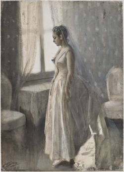 legionofhonormuseum:  Anders Zorn, who came from a humble background, fell in love with and became secretly engaged to an upper-middle-class girl named Emma. Their nuptials, however, would depend on whether or not Zorn could make a success of himself