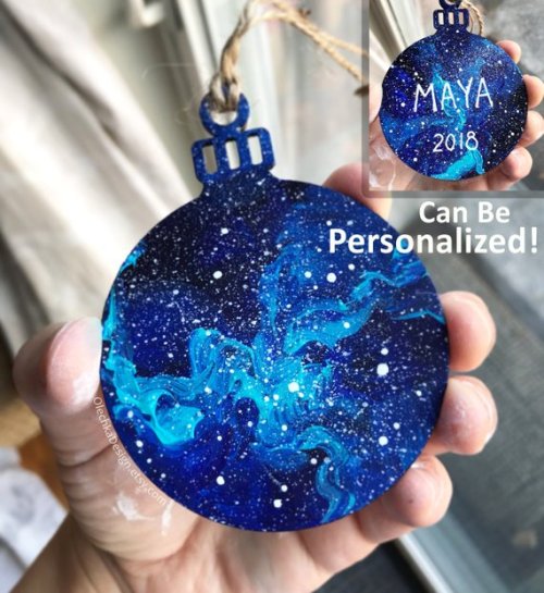 These hand-painted one-of-a-kind ornaments are now available in my Etsy store! They can be personali