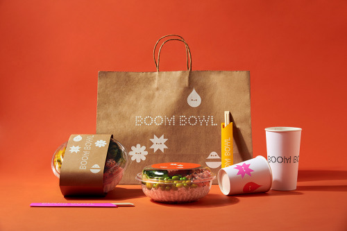 Poke bowl store identity by Anagrama