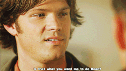sammy-samulet:Because Dean should really know better…this is his stubborn little brother he’s talking to.