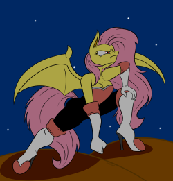 mofetafrombrooklyn:  Flutterbat, in Rouge’s attire. I bet “some” or a few of you are waiting for this. :3 