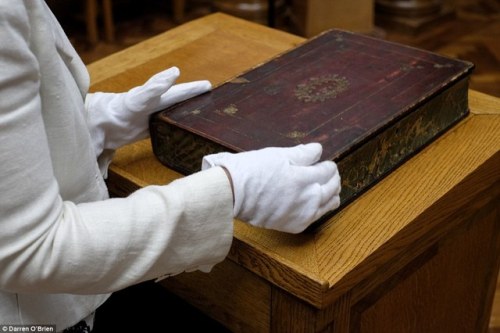 Bookshelves I Have Longed For #172:An early-17th-century travelling library housed in a large book ,