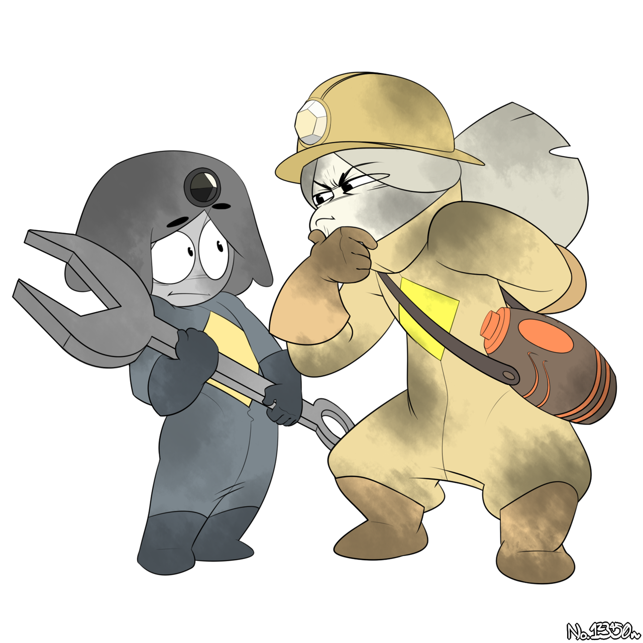 no123450n-sfw: Anthracite and Silicon. (My lad @dinklebop-manjensen‘s OCs) Full