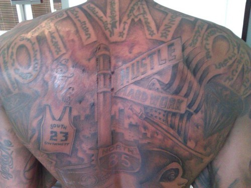 Detail view of tattoos for Atlanta Hawks center Pero Antic 6 during the Atlanta  Hawks media day at Philips Arena  HoopsHype