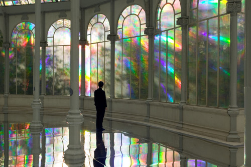  Kimsooja (b. Taegu, Korea, 1957, South Korean) - A Reflective Palace Of Rainbows, 2006   The Palacio de Cristal was originally built in the late 1880s in Madrid, Spain. In 2006 artist Kimsooja transformed it into this rainbow reflecting palace.   