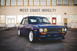 heycourtneymae:  West Coast Novelty Check out my most recent shoot with Dustin’s 1972 Datsun 510. The entire set is now on the blog, so please click the link above to see it! The full article feature is also on catuned.com, so be sure to read that,