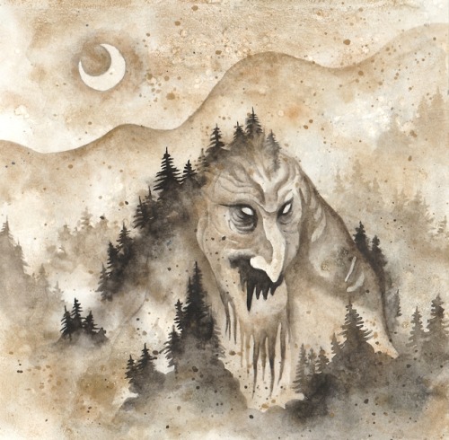 Beasts from scandinavian folklore (commissions). Watercolour on paper (15*15cm)Commissions infos : h