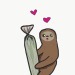queenpotato-mouth:I drew this stoner sloth last night and I love him 😭😍 