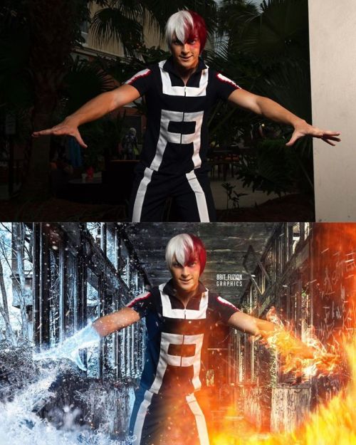 Some before and after shots of Todoroki with @cfowl22  #photographer #cosplayphotography #cosplaypho