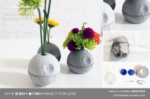 truebluemeandyou:DIY Star Wars Concrete Death Star Vase and Storm Trooper Cabinet Pulls  Updated 201