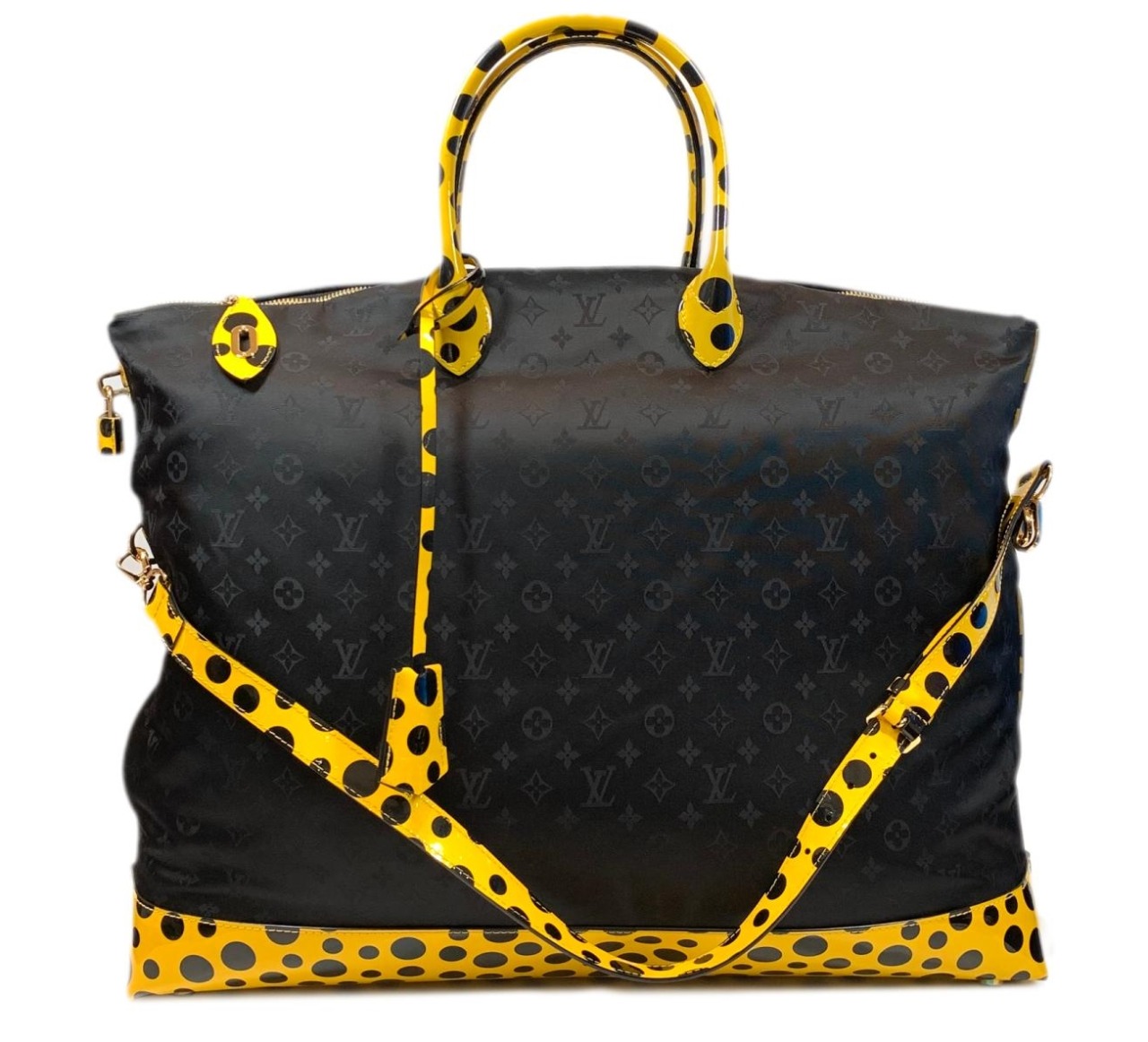 Louis Vuitton Yellow Kusama Infinity Dots Lockit MM