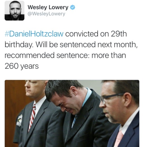 eccentric-nae:  krxs10:  ********* BREAKING NEWS *********   Ex-Oklahoma City cop Daniel Holtzclaw found guilty of multiple on-duty rapes   In the trial of serial rapist ex-cop Daniel Holtzclaw—a man who took an extraordinarily evil bet on America’s